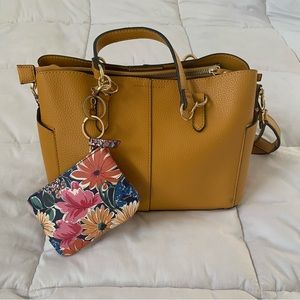 Beautiful yellow satchel purse with cute coin purse!